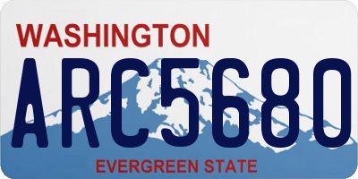 WA license plate ARC5680