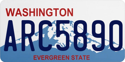 WA license plate ARC5890