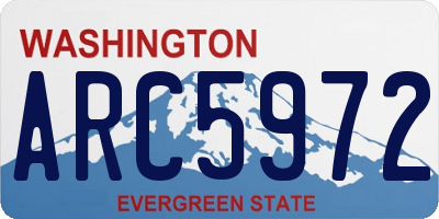 WA license plate ARC5972