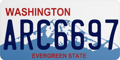WA license plate ARC6697