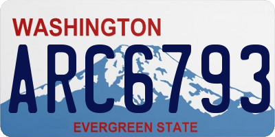 WA license plate ARC6793