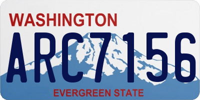 WA license plate ARC7156