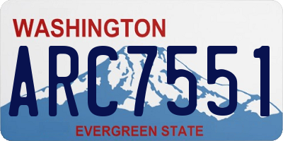 WA license plate ARC7551