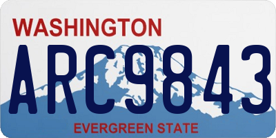 WA license plate ARC9843