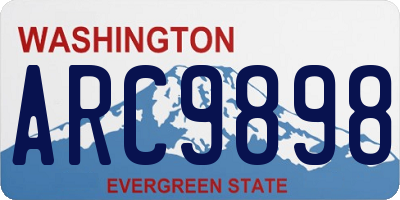 WA license plate ARC9898