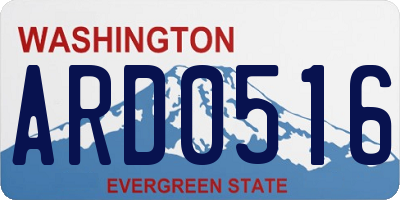 WA license plate ARD0516