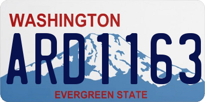 WA license plate ARD1163