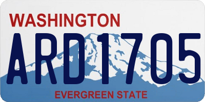 WA license plate ARD1705