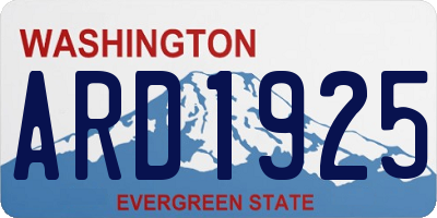 WA license plate ARD1925