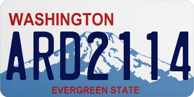 WA license plate ARD2114