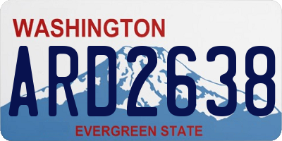 WA license plate ARD2638