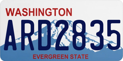 WA license plate ARD2835