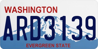 WA license plate ARD3139