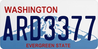 WA license plate ARD3377