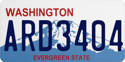 WA license plate ARD3404