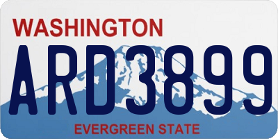 WA license plate ARD3899
