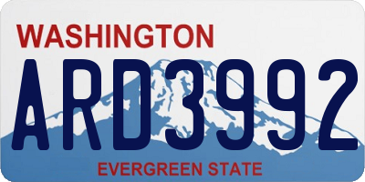 WA license plate ARD3992