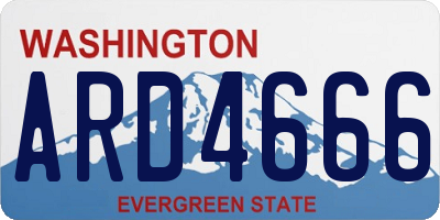 WA license plate ARD4666