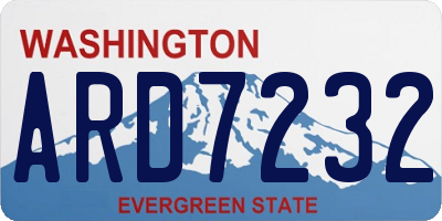 WA license plate ARD7232