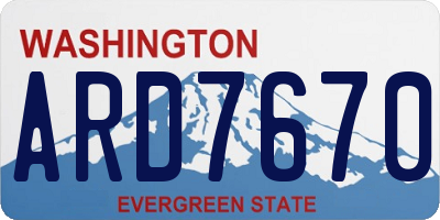 WA license plate ARD7670