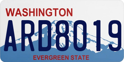 WA license plate ARD8019