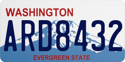 WA license plate ARD8432