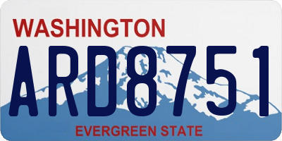 WA license plate ARD8751