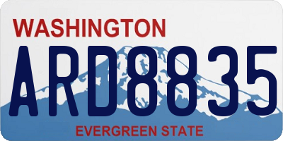 WA license plate ARD8835
