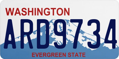 WA license plate ARD9734