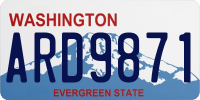 WA license plate ARD9871