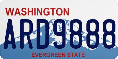 WA license plate ARD9888