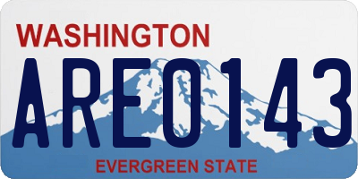 WA license plate ARE0143