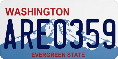 WA license plate ARE0359