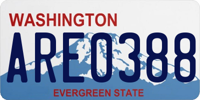WA license plate ARE0388
