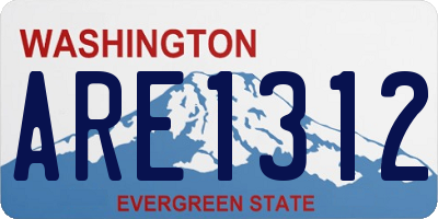 WA license plate ARE1312
