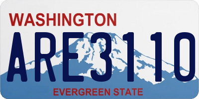WA license plate ARE3110