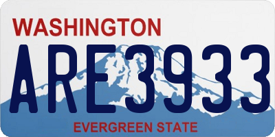 WA license plate ARE3933