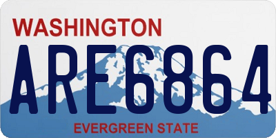 WA license plate ARE6864