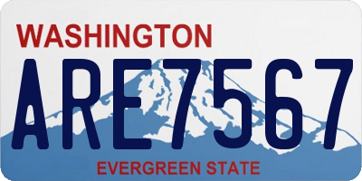 WA license plate ARE7567