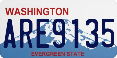WA license plate ARE9135