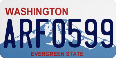 WA license plate ARF0599