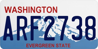WA license plate ARF2738