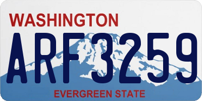 WA license plate ARF3259