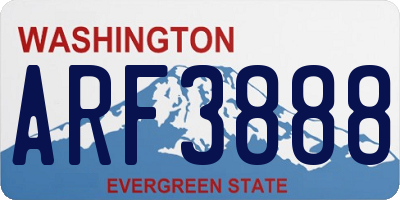 WA license plate ARF3888