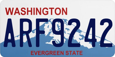 WA license plate ARF9242
