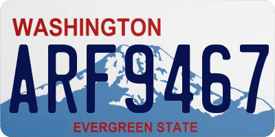 WA license plate ARF9467