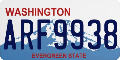 WA license plate ARF9938