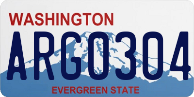 WA license plate ARG0304