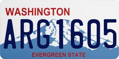 WA license plate ARG1605