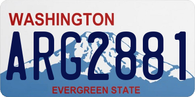 WA license plate ARG2881